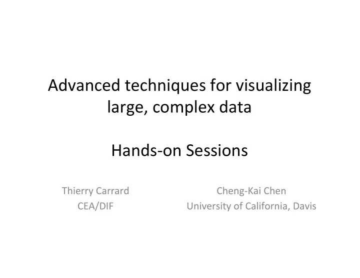advanced techniques for visualizing large complex data