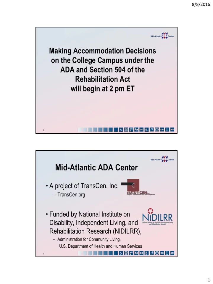 mid atlantic ada center