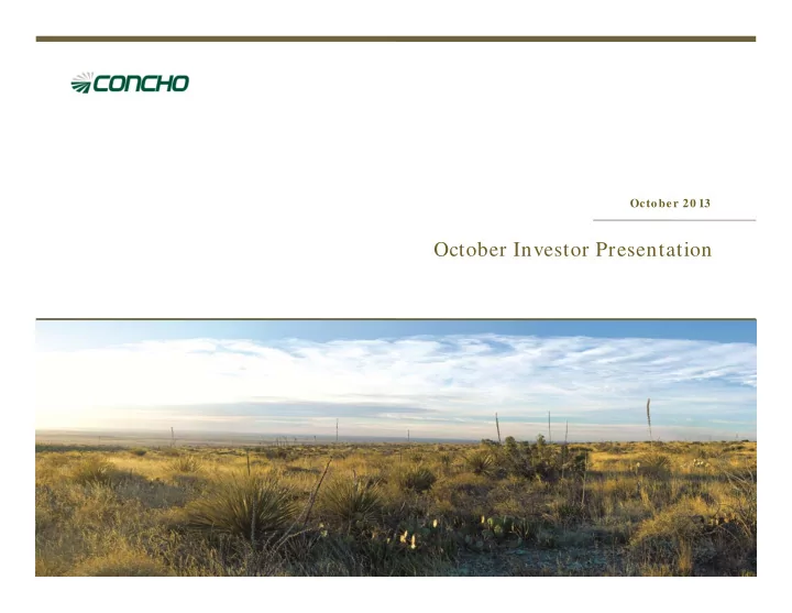 october investor presentation forward looking statements