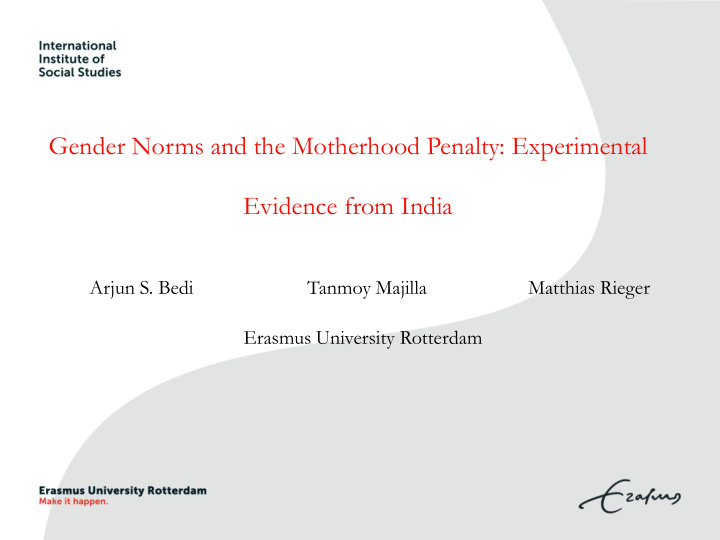 gender norms and the motherhood penalty experimental
