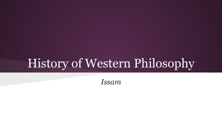 history of western philosophy