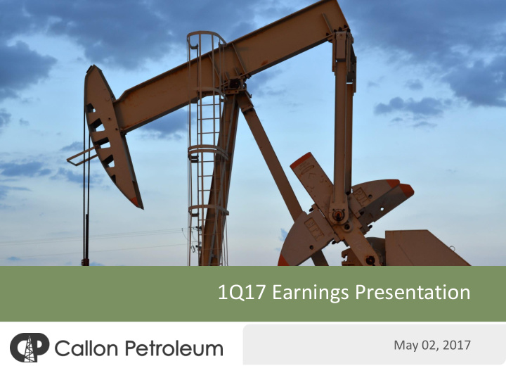 1q17 earnings presentation