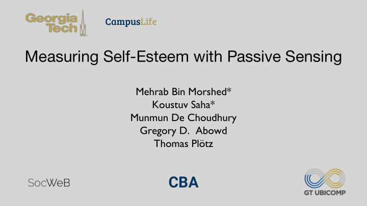 measuring self esteem with passive sensing