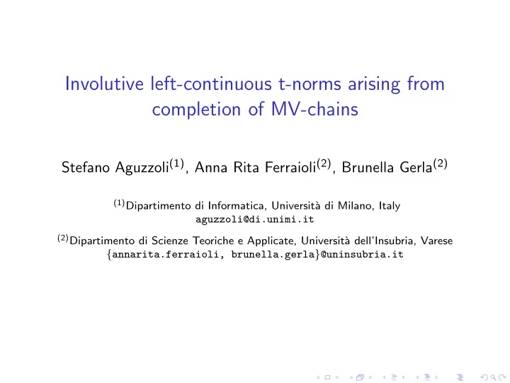 involutive left continuous t norms arising from