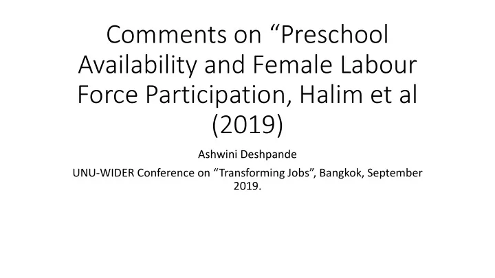 comments on preschool