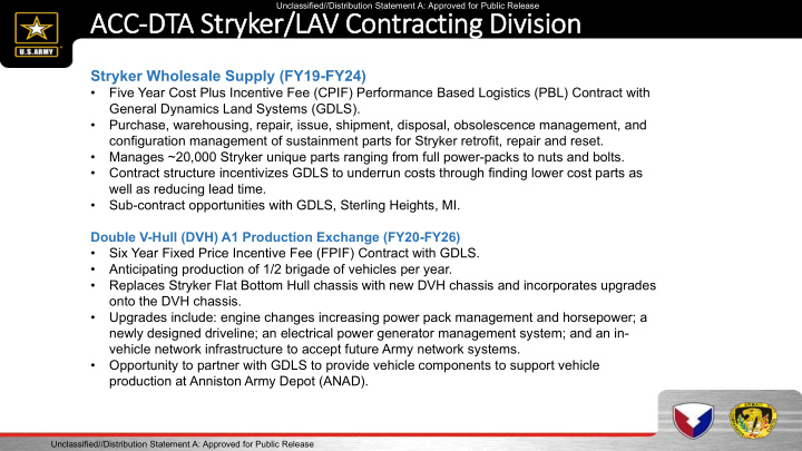 ac acc dta s stryker er lav v con ontrac acting d division