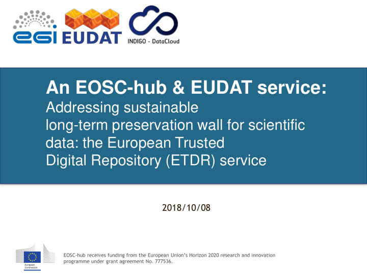an eosc hub eudat service