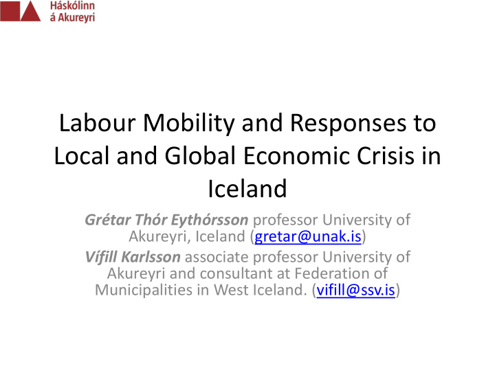 labour mobility and responses to