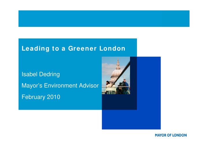 leading to a greener london