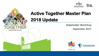 201  018  8 Upda  date  te  Stakeholder Workshop  September 2017  1  AGENDA  Welcome &amp;