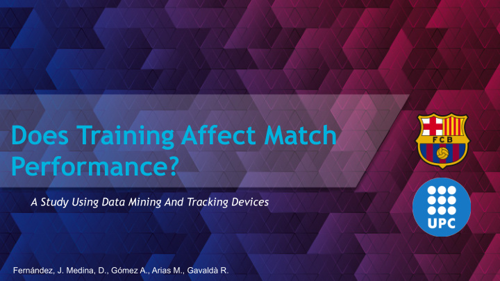 does training affect match performance