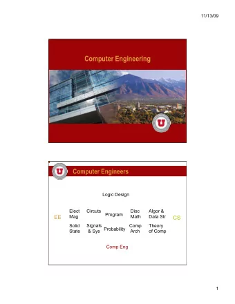 Computer Engineering  Computer Engineers  Logic Design  Elect  Circuts  Disc  Algor &amp;  Program