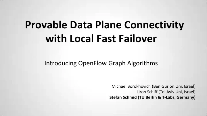 provable data plane connectivity