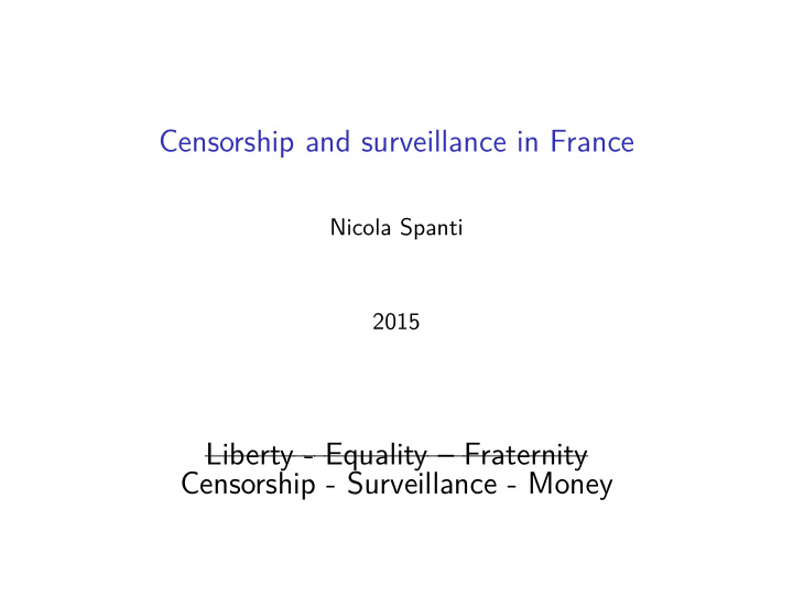 censorship and surveillance in france