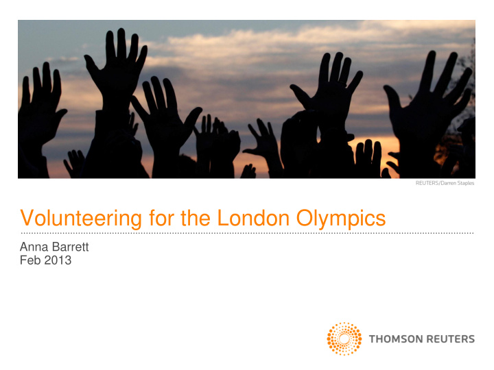 volunteering for the london olympics