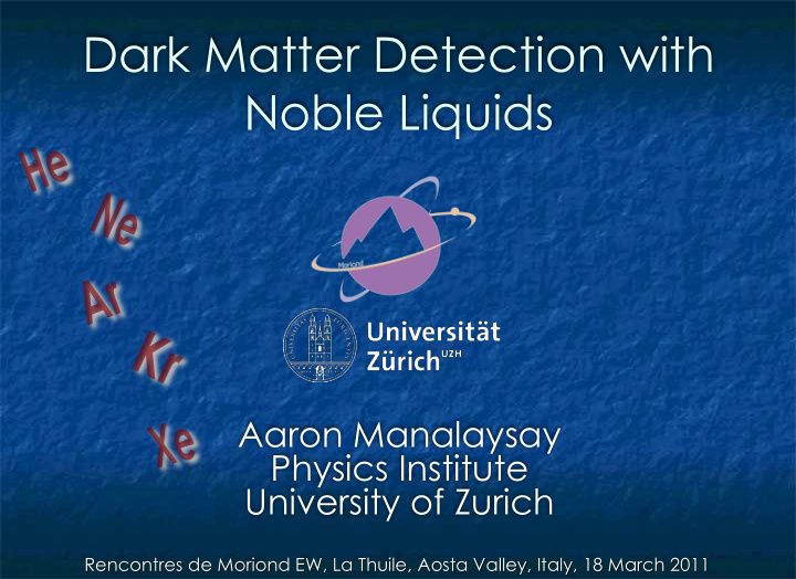 dark matter detection with noble liquids