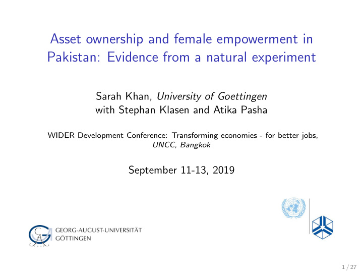 asset ownership and female empowerment in pakistan