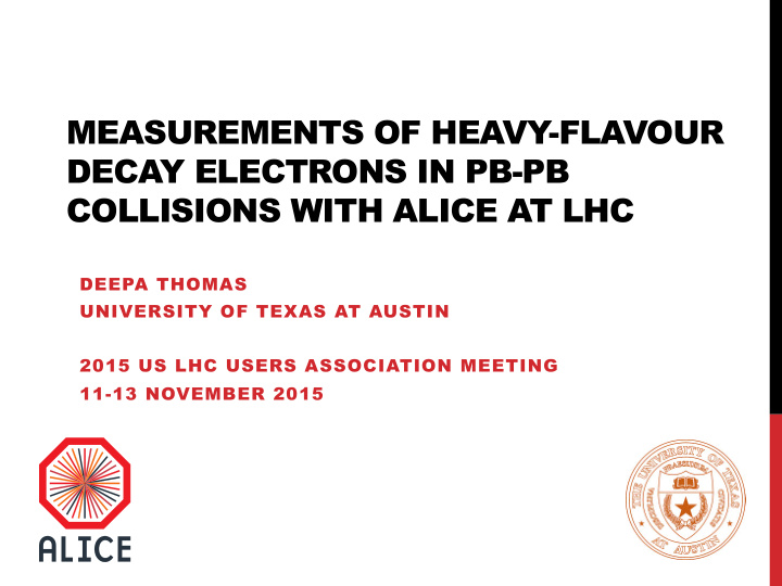 measurements of heavy flavour decay electrons in pb pb