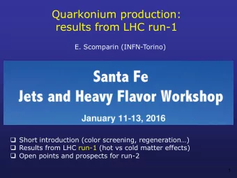 results from LHC run-1  E. Scomparin (INFN-Torino)  Short introduction (color screening,