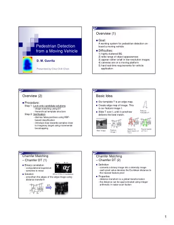 Pedestrian Detection  board a moving vehicle  from a Moving Vehicle  Difficulties:  1) highly