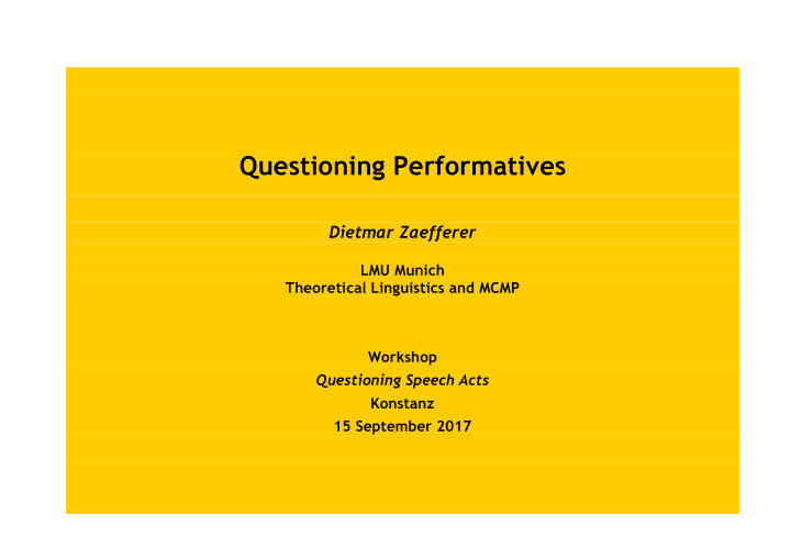 questioning performatives