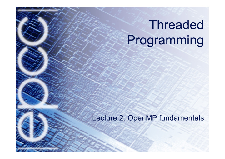 threaded programming
