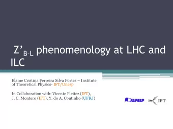 ILC Elaine Cristina Ferreira Silva Fortes  Institute  of Theoretical Physics- IFT/Unesp  In