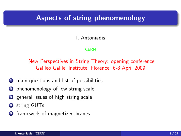 aspects of string phenomenology
