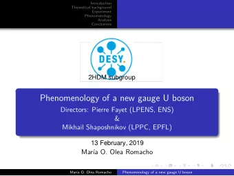 Phenomenology of a new gauge U boson  Directors: Pierre Fayet (LPENS, ENS)  &amp;  Mikhail