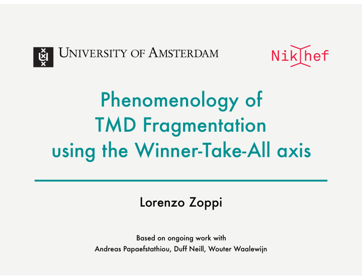 phenomenology of tmd fragmentation using the winner take