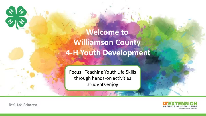 welcome to williamson county 4 h youth development