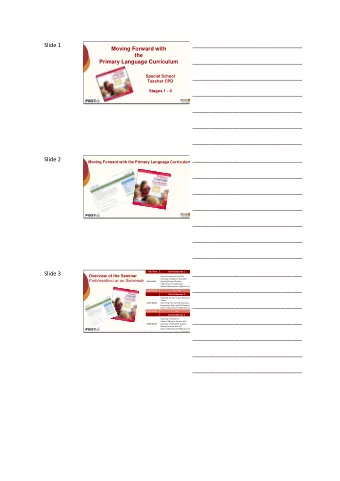 Slide 1  ___________________________________  Moving Forward with  the