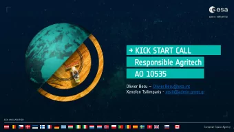 Resp  sponsib  ible Agrit  gritech  AO 10535  35 Olivier Becu  Olivier.Becu@esa.int  Xenofon