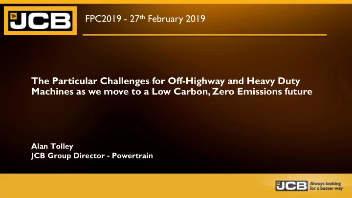 machines as we move to a low carbon zero emissions future