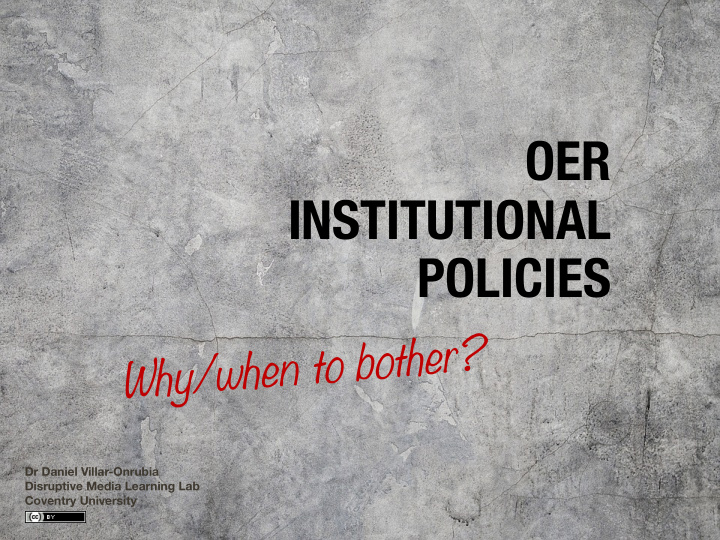oer institutional policies