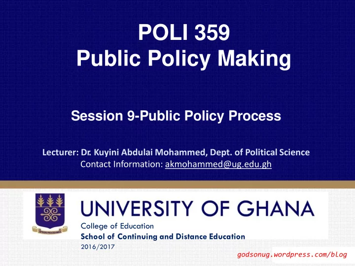 poli 359 public policy making