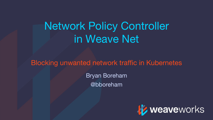 network policy controller in weave net