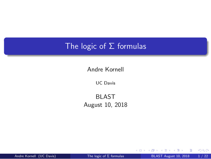 the logic of formulas