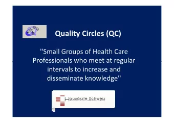Quality Circles (QC)  ''Small Groups of Health Care  Professionals who meet at regular
