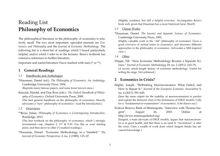 reading list