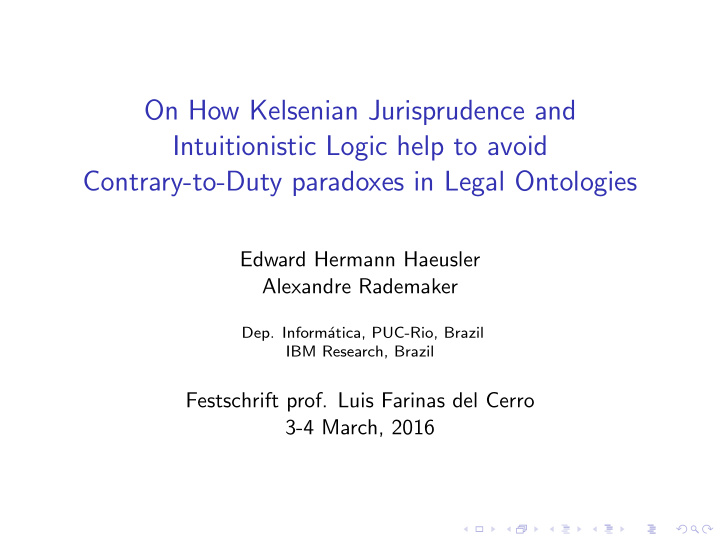 on how kelsenian jurisprudence and intuitionistic logic