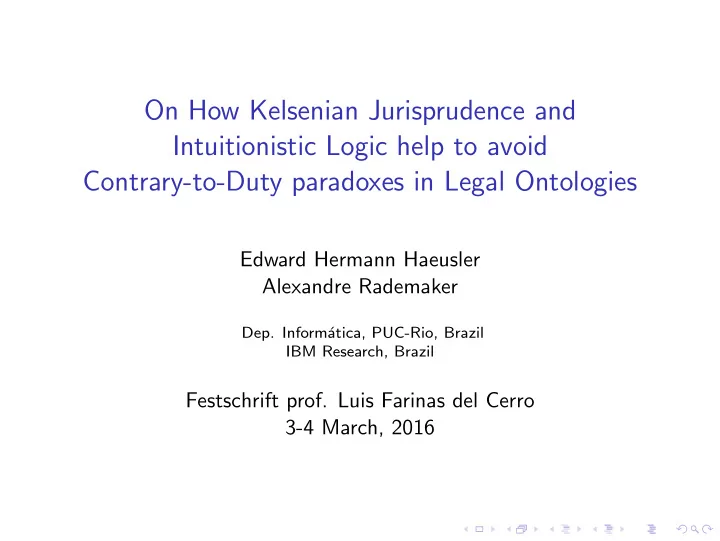 on how kelsenian jurisprudence and intuitionistic logic