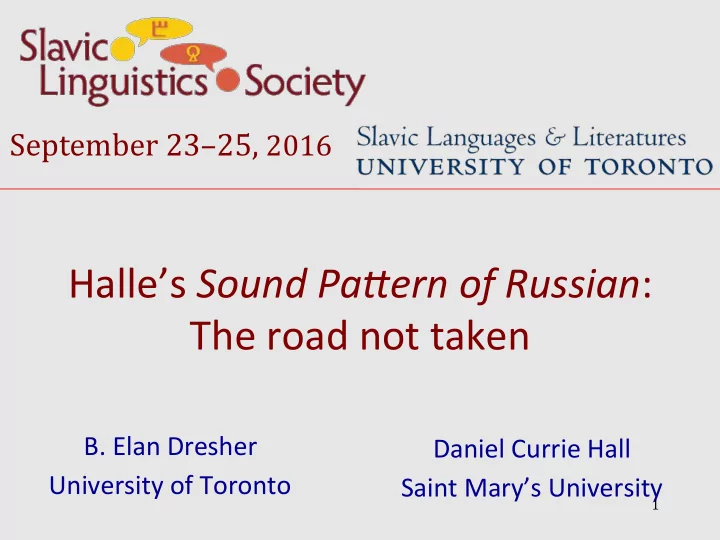halle s sound pa ern of russian the road not taken