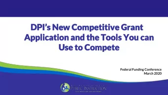 Use to Compete  Use to Compete  Federal Funding Conference  March 2020  Session  Session Objectives
