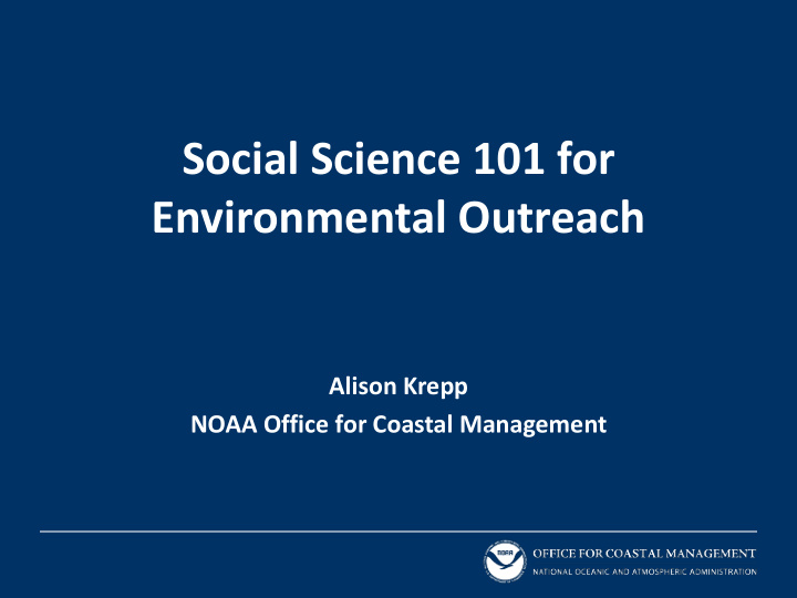 social science 101 for environmental outreach