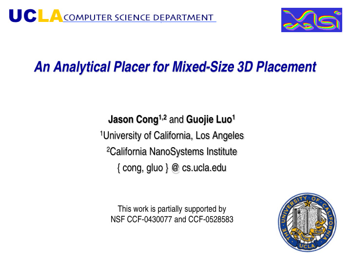 an analytical placer for mixed size 3d placement