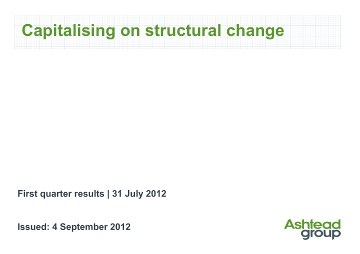 capitalising on structural change