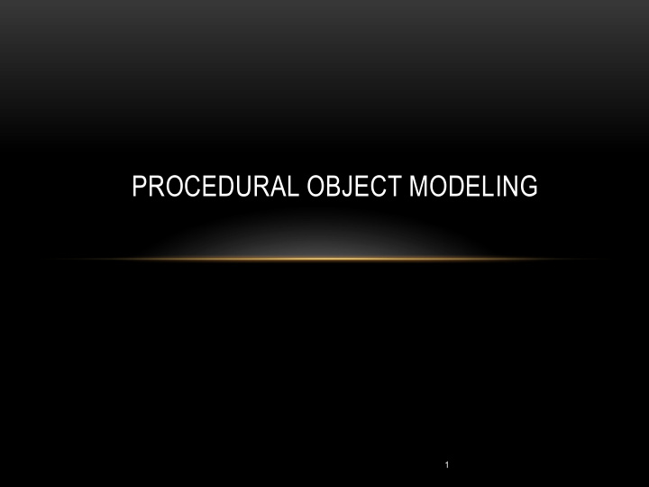 procedural object modeling