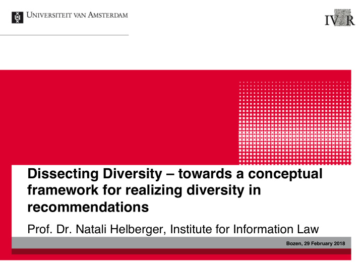 dissecting diversity towards a conceptual framework for