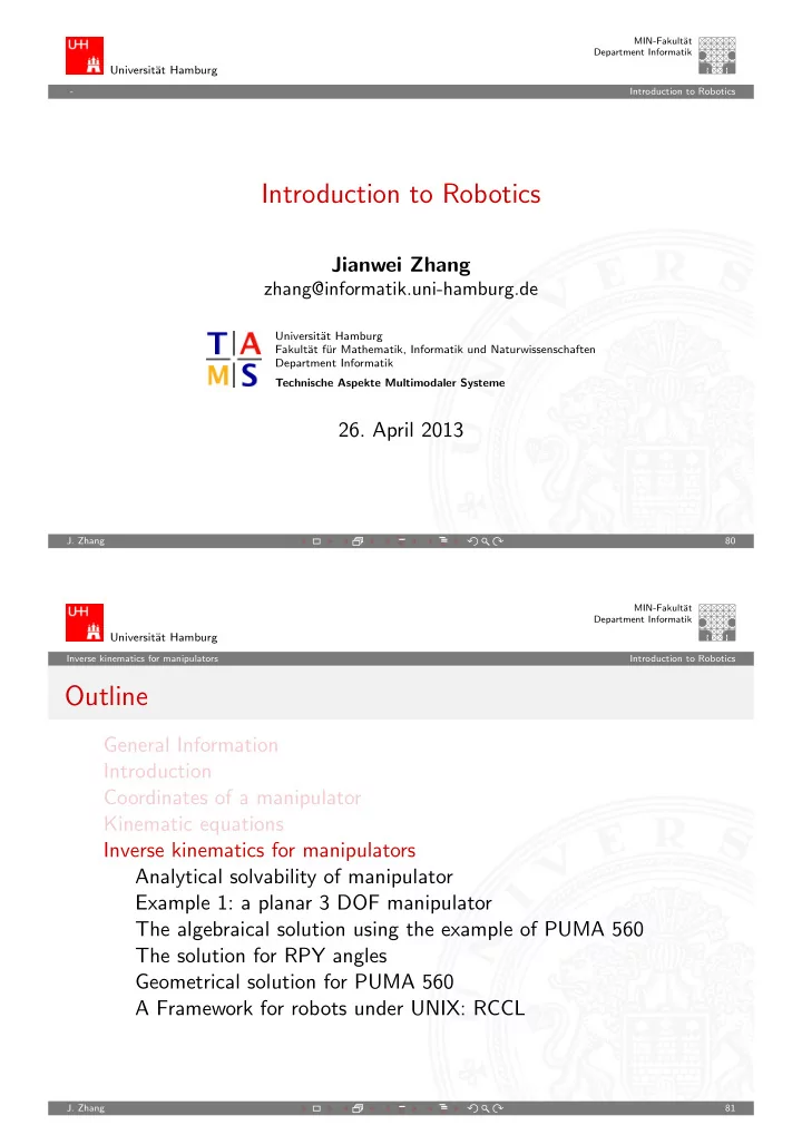 introduction to robotics